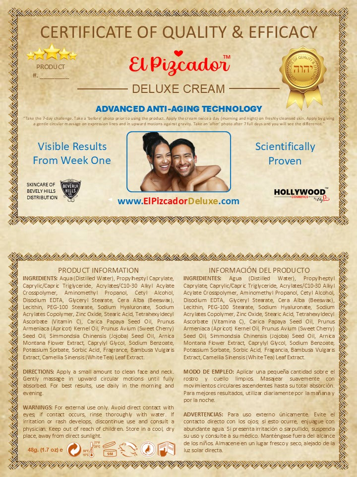 El Pizcador™ Deluxe Cream – Advanced Anti-Aging Technology (1.7 oz / 48 g)
