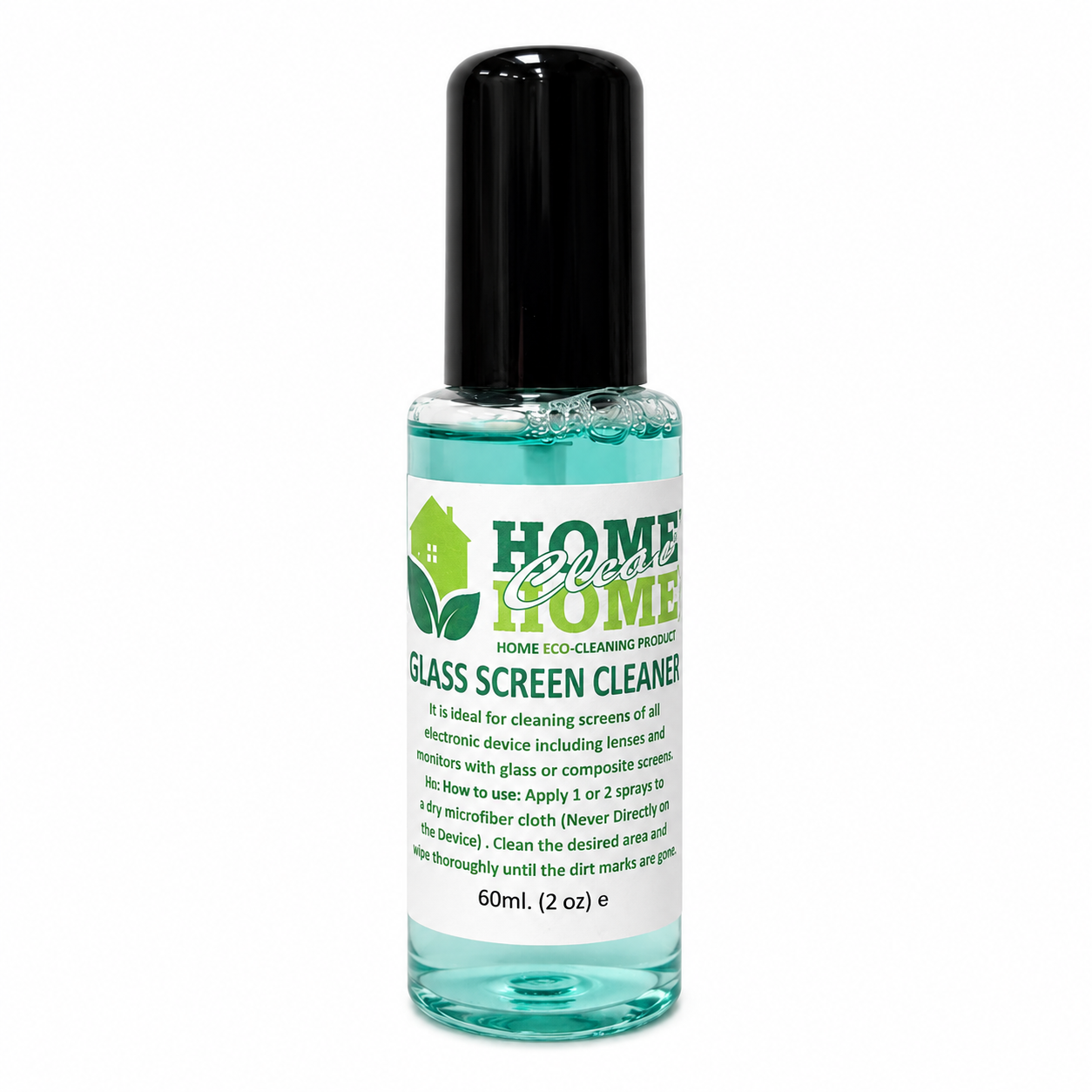 Limpiador para Pantallas y Cristales Home Clean Home – 2 oz con Paño de Microfibra