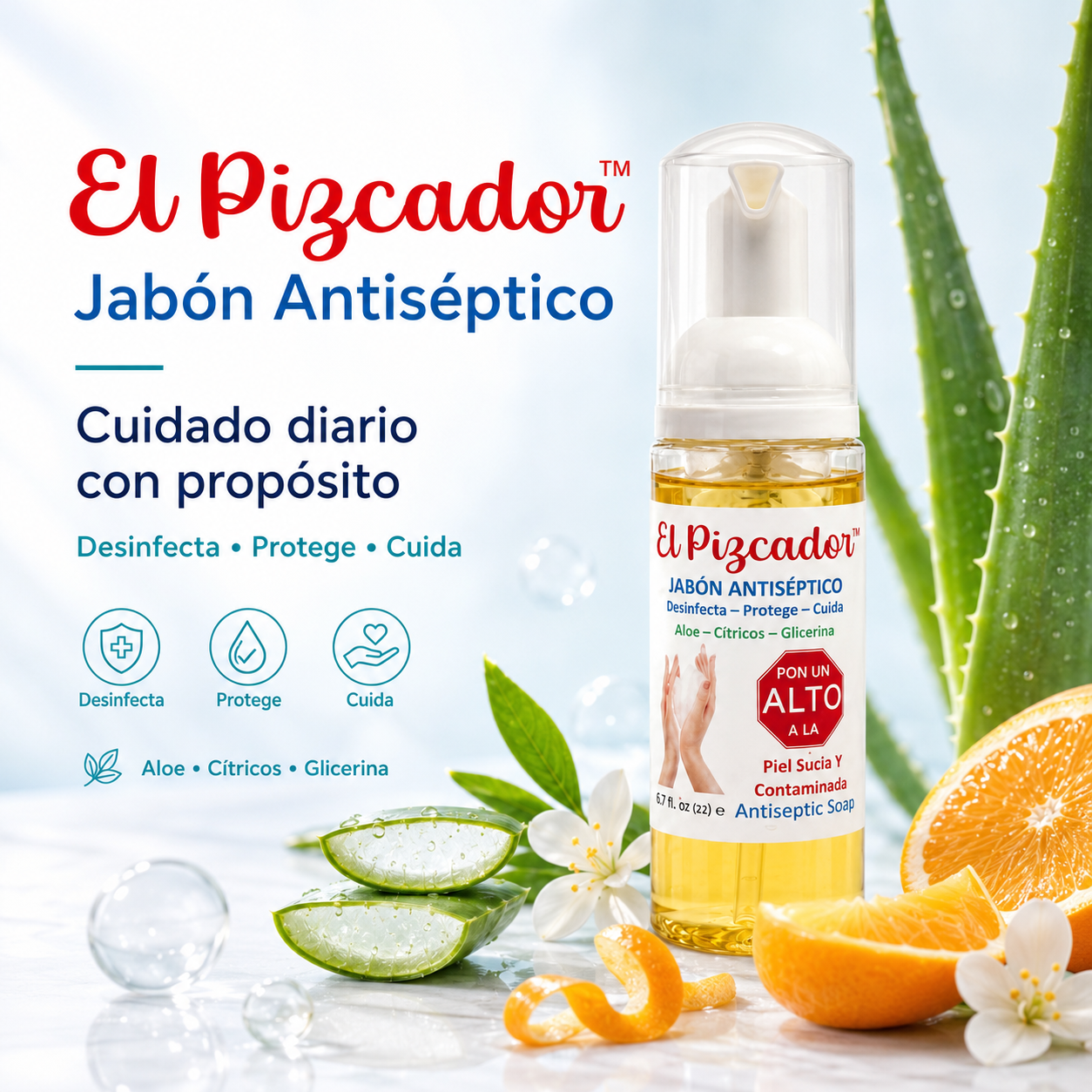 El Pizcador – Antiseptic Foaming Soap (60 ml / 2 oz)