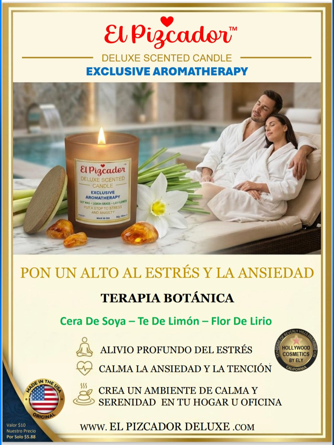 El Pizcador Deluxe Scented Candle – Exclusive Aromatherapy 8.5 oz