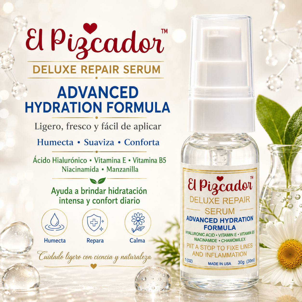 El Pizcador Deluxe Repair Serum – Advanced Hydration Formula 1 oz